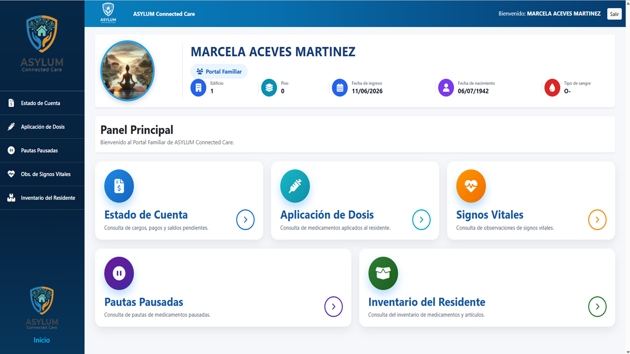 Portal Familiar de ASYLUM Connected Care